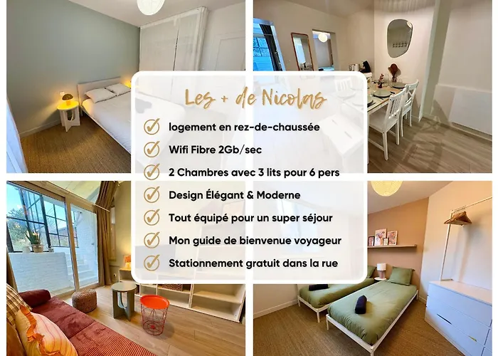 Grand Rdc 6 Pers Stationnement Gratuit Appartement Arras